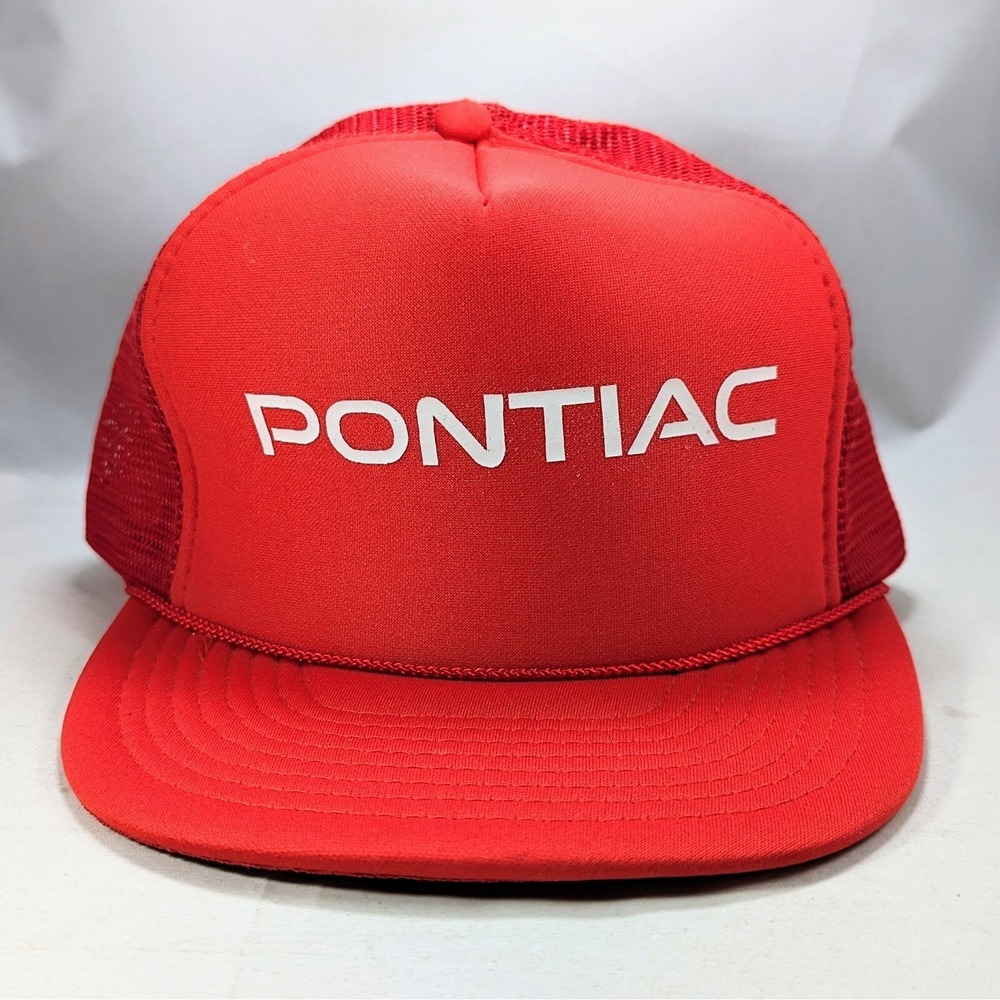 Vintage Pontiac‎ Red Trucker Hat GM Grand Am Prix Cap 80s 90s Snapback